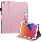 For iPad 10.2 2021 / 2020 Cartoon Buckle Leather Smart Tablet Case(Rose Gold) - 1