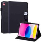 For iPad 10th Gen 10.9 2022 Cartoon Buckle Leather Smart Tablet Case(Black) - 1