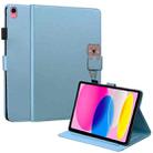 For iPad 10th Gen 10.9 2022 Cartoon Buckle Leather Smart Tablet Case(Blue) - 1