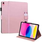 For iPad 10th Gen 10.9 2022 Cartoon Buckle Leather Smart Tablet Case(Rose Gold) - 1