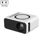 T300S 320x240 24ANSI Lumens Mini LCD Projector Supports Wired & Wireless Same Screen, Specification:US Plug(White) - 1