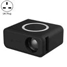 T300S 320x240 24ANSI Lumens Mini LCD Projector Supports Wired & Wireless Same Screen, Specification:UK Plug(Black) - 1