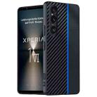 For Sony Xperia 1 VI Ultra-thin Carbon Fiber Texture Printing Phone Case(Black Blue) - 1