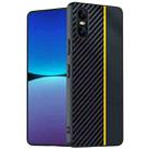 For Sony Xperia 10 VI Ultra-thin Carbon Fiber Texture Printing Phone Case(Black Yellow) - 1