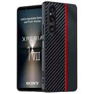 For Sony Xperia 1 VII Ultra-thin Carbon Fiber Texture Printing Phone Case(Black Red) - 1