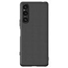For Sony Xperia 1 V Ultra-thin Plain Skin Leather Phone Case(Black) - 1