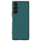 For Sony Xperia 1 V Ultra-thin Plain Skin Leather Phone Case(Green) - 1