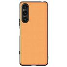 For Sony Xperia 1 V Ultra-thin Plain Skin Leather Phone Case(Orange) - 1