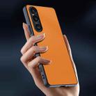 For Sony Xperia 1 VI Ultra-thin Plain Skin Leather Phone Case(Orange) - 3