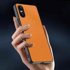 For Sony Xperia 10  VI Ultra-thin Plain Skin Leather Phone Case(Orange) - 3