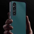 For Sony Xperia 1 VII Ultra-thin Plain Skin Leather Phone Case(Green) - 3