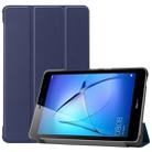 For Huawei MatePad T8 Custer Texture Horizontal Flip Leather Case with Three-folding Holder(Blue) - 1