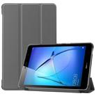 For Huawei MatePad T8 Custer Texture Horizontal Flip Leather Case with Three-folding Holder(Grey) - 1