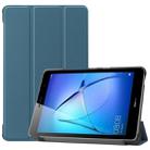 For Huawei MatePad T8 Custer Texture Horizontal Flip Leather Case with Three-folding Holder(Blackish Green) - 1