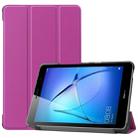 For Huawei MatePad T8 Custer Texture Horizontal Flip Leather Case with Three-folding Holder(Purple) - 1