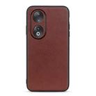 For Honor 90 Lambskin Texture Genuine Leather Phone Case(Brown) - 1