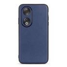 For Honor 90 Lambskin Texture Genuine Leather Phone Case(Blue) - 1