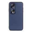 For Honor 90 Pro Lambskin Texture Genuine Leather Phone Case(Blue) - 1