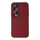 For Honor 90 Pro Carbon Fiber Texture Shockproof Phone Case(Red) - 1