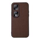 For Honor 90 Pro Carbon Fiber Texture Shockproof Phone Case(Brown) - 1