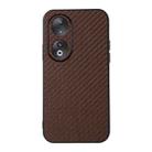 For Honor 90 Carbon Fiber Texture Shockproof Phone Case(Brown) - 1