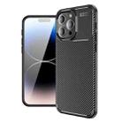 For iPhone 15 Pro Carbon Fiber Texture Shockproof TPU Phone Case(Black) - 1