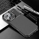 For iPhone 16 Pro Max Carbon Fiber Texture Shockproof TPU Phone Case(Black) - 1