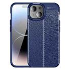 For iPhone 15 Litchi Texture Shockproof TPU Phone Case(Blue) - 1