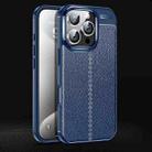 For iPhone 16 Pro Max Litchi Texture Shockproof TPU Phone Case(Blue) - 1