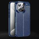 For iPhone 16 Pro Litchi Texture Shockproof TPU Phone Case(Blue) - 1