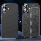 For iPhone 16 Plus Litchi Texture Shockproof TPU Phone Case(Black) - 3