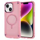 For iPhone 14 Plus Skin Feel TPU + PC MagSafe Magnetic Phone Case(Transparent Pink) - 1