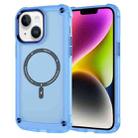 For iPhone 14 Plus Skin Feel TPU + PC MagSafe Magnetic Phone Case(Transparent Blue) - 1