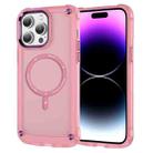 For iPhone 14 Pro Skin Feel TPU + PC MagSafe Magnetic Phone Case(Transparent Pink) - 1