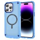 For iPhone 14 Pro Max Skin Feel TPU + PC MagSafe Magnetic Phone Case(Transparent Blue) - 1