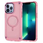 For iPhone 13 Pro Max Skin Feel TPU + PC MagSafe Magnetic Phone Case(Transparent Pink) - 1