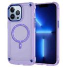For iPhone 13 Pro Skin Feel TPU + PC MagSafe Magnetic Phone Case(Transparent Purple) - 1