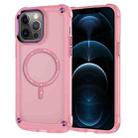 For iPhone 12 Pro Max Skin Feel TPU + PC MagSafe Magnetic Phone Case(Transparent Pink) - 1