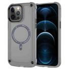 For iPhone 12 Pro Max Skin Feel TPU + PC MagSafe Magnetic Phone Case(Transparent Black) - 1