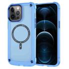 For iPhone 12 Pro Max Skin Feel TPU + PC MagSafe Magnetic Phone Case(Transparent Blue) - 1