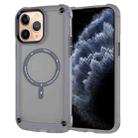 For iPhone 11 Pro Max Skin Feel TPU + PC MagSafe Magnetic Phone Case(Transparent Black) - 1