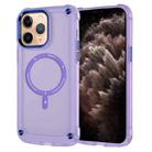 For iPhone 11 Pro Skin Feel TPU + PC MagSafe Magnetic Phone Case(Transparent Purple) - 1