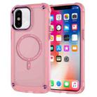 For iPhone X / XS Skin Feel TPU + PC MagSafe Magnetic Phone Case(Transparent Pink) - 1