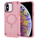 For iPhone XS Max Skin Feel TPU + PC MagSafe Magnetic Phone Case(Transparent Pink) - 1