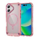 For iPhone 16 Skin Feel TPU + PC MagSafe Magnetic Phone Case(Transparent Pink) - 1
