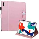 For Huawei MatePad 10.4 Cartoon Buckle Leather Tablet Case(Rose Gold) - 1