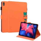 For Lenovo Tab P11 Cartoon Buckle Leather Tablet Case(Orange) - 1