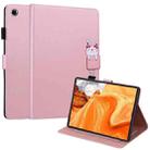 For Lenovo Tab M10 Plus X606F Cartoon Buckle Leather Tablet Case(Rose Gold) - 1