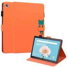For Lenovo Tab M10 HD 10.1 Cartoon Buckle Leather Tablet Case(Orange) - 1