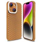 For iPhone 14 Plus Hollow Heat Dissipation TPU Phone Case(Brown) - 1